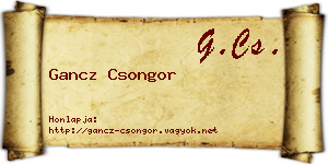 Gancz Csongor névjegykártya